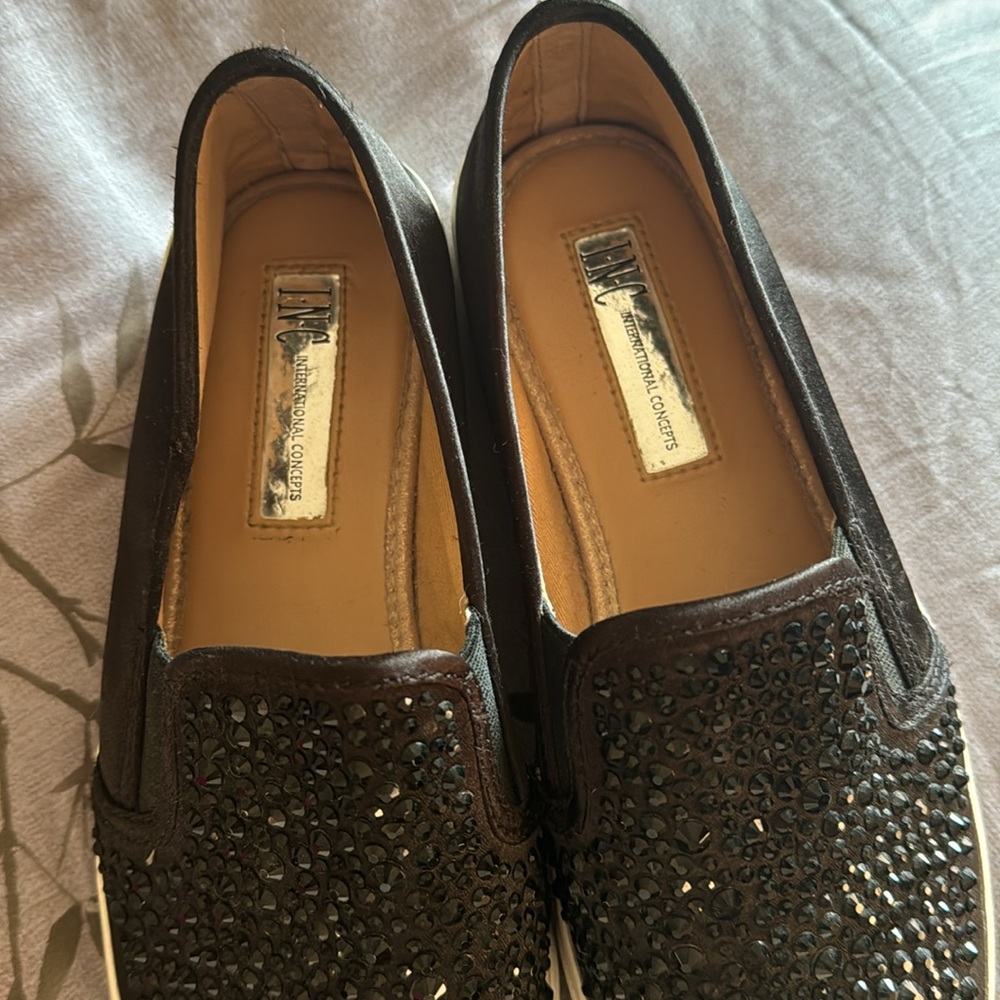 INC black beaded slip on sneakers. EUC - Picture 6 of 6